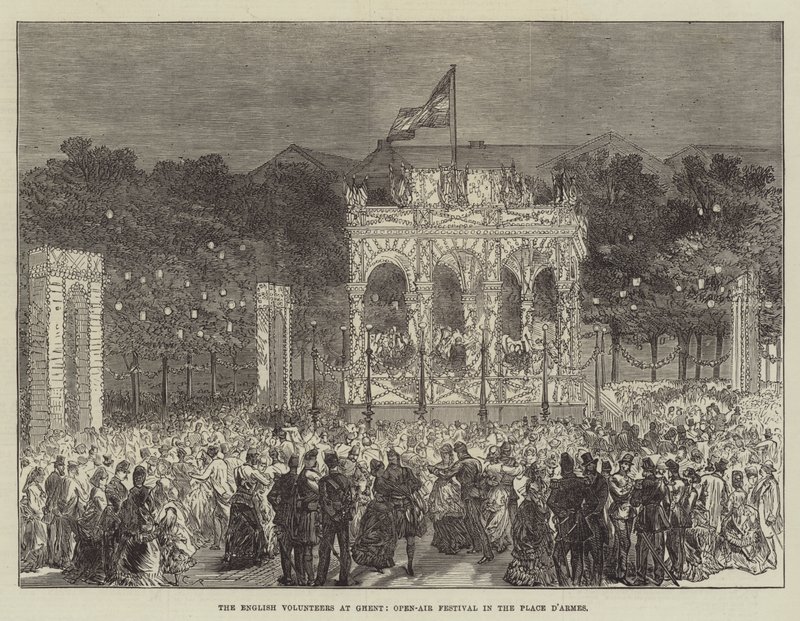 De Engelse vrijwilligers in Gent, openluchtfestival op de Place d