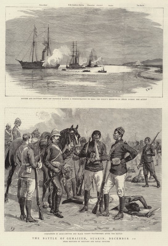 De Slag bij Gemaizeh, Suakin, 20 december door Charles William Wyllie