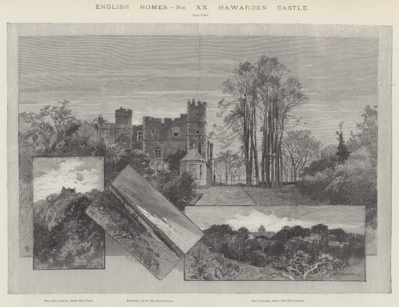 Kasteel Hawarden door Charles Auguste Loye