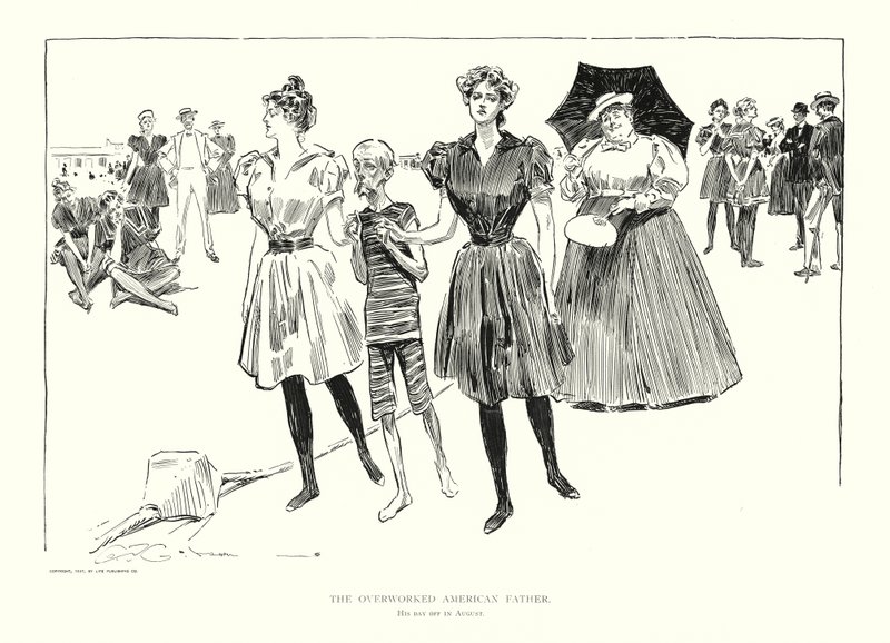 De Overwerkte Amerikaanse Vader door Charles Dana Gibson