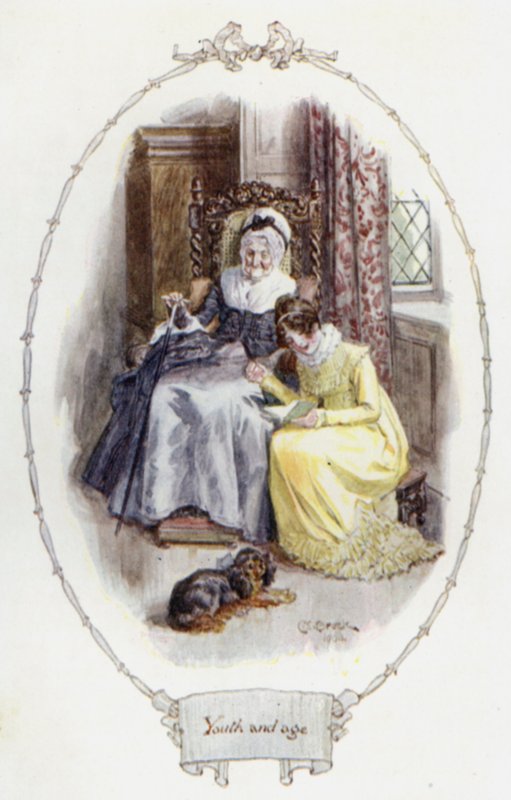 Jeugd en ouderdom (kleur litho) door Charles Edmund Brock