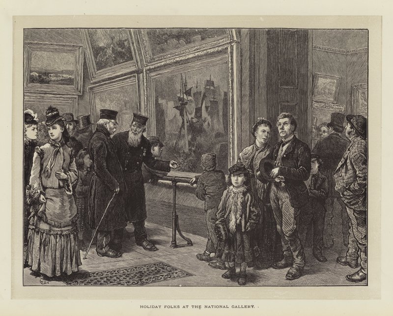 Vakantiemensen in de National Gallery door Charles Green