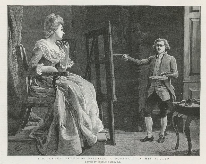 Sir Joshua Reynolds in Londen door Charles Green