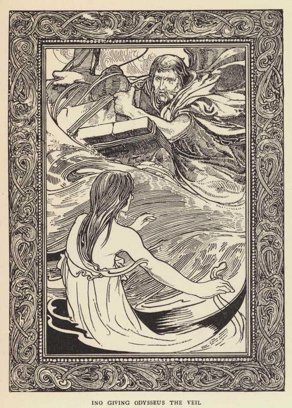Ino geeft Odysseus de sluier door Sir John Charles Robinson