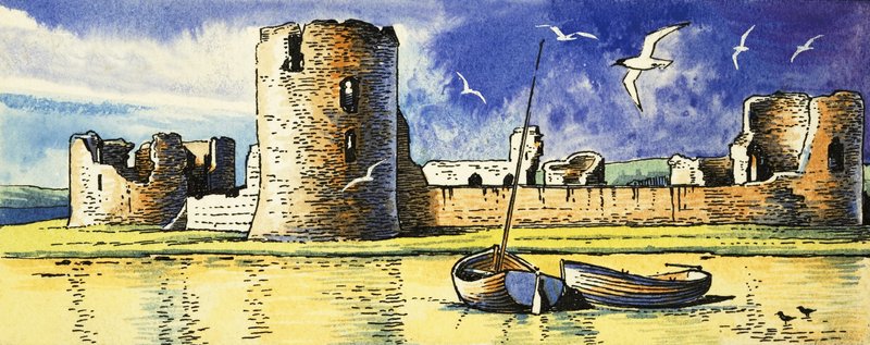 Flint Castle, met uitzicht op de rivier de Dee door Dan Escott