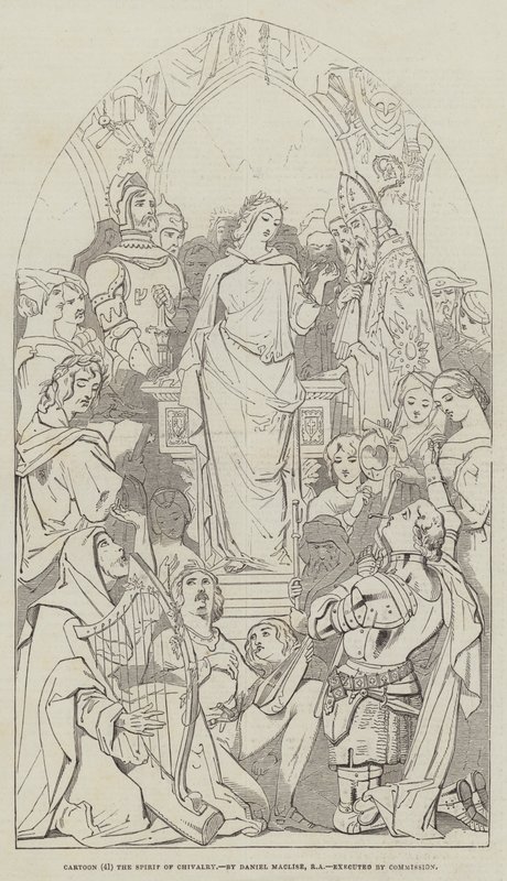 Cartoon, De geest van ridderlijkheid door Daniel Maclise