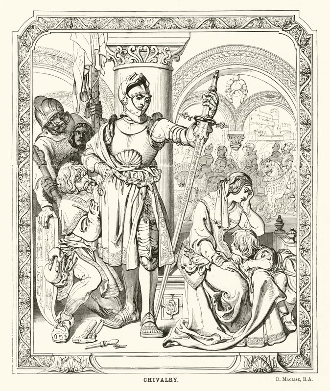 Ridderlijkheid door Daniel (after) Maclise