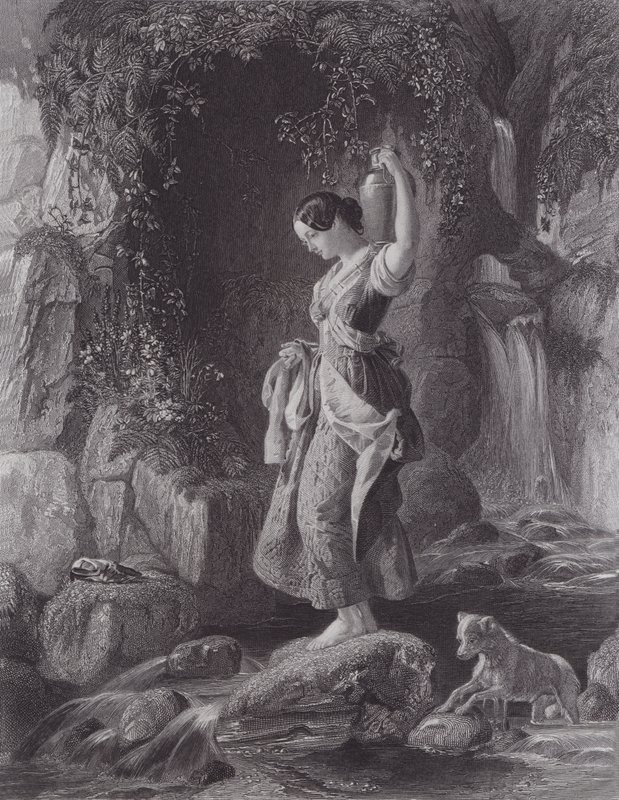 De Nimf van de Waterval door Daniel (after) Maclise