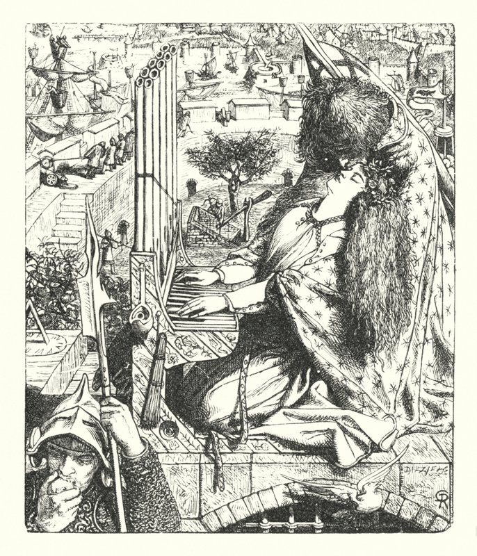 Het Paleis van Kunst door Dante Gabriel (after) Rossetti