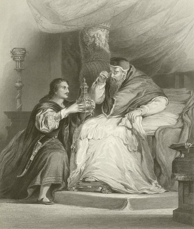 Benvenuto Cellini en de paus door David Wilkie