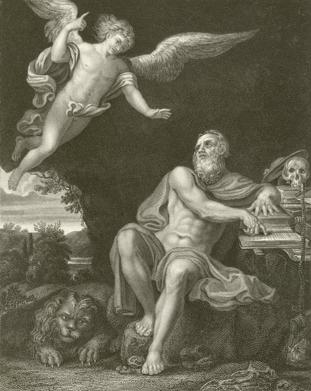 Sint Hiëronymus met de engel door Domenichino