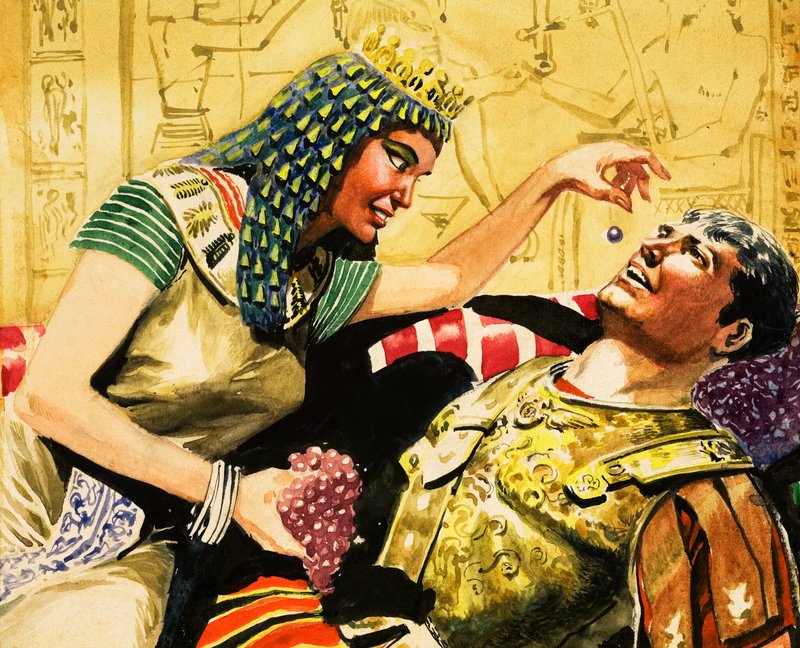 Cleopatra en Marcus Antonius (gouache op papier) door Don Lawrence