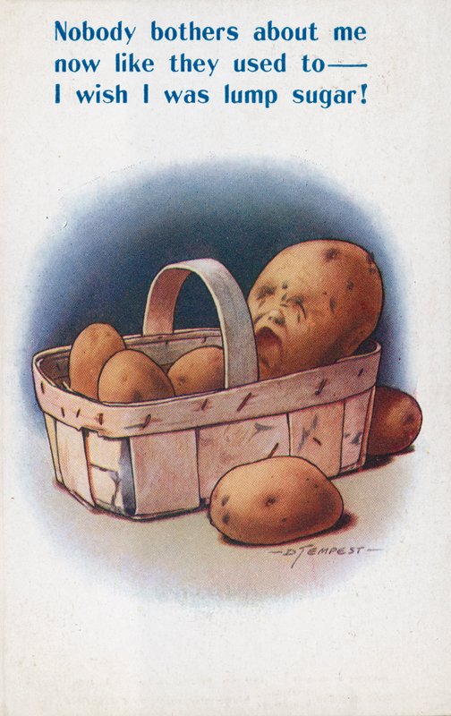 Aardappelen (kleurenlitho) door Douglas Tempest