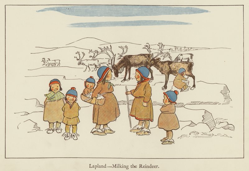 Lapland, het melken van de rendieren door Edith Farmiloe