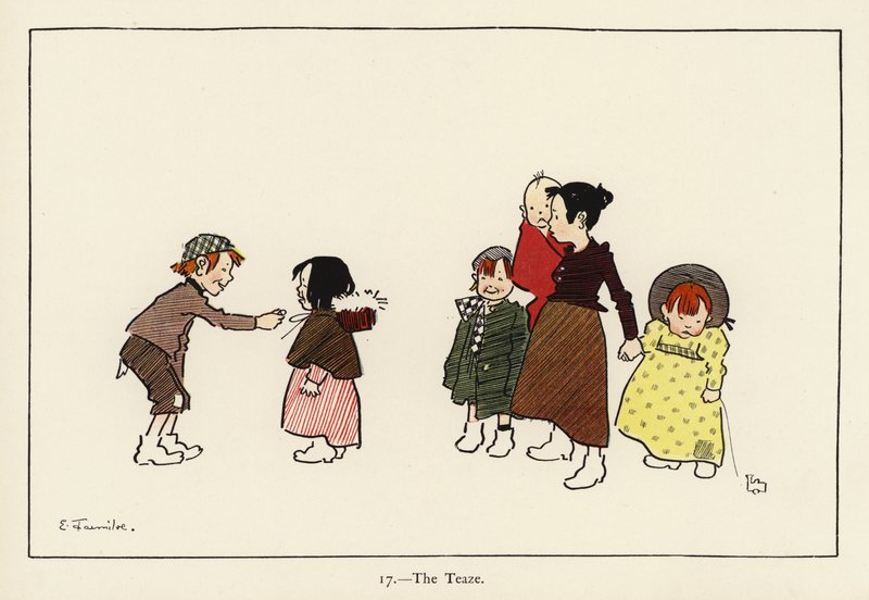 De Plagerij (kleur litho) door Edith Farmiloe