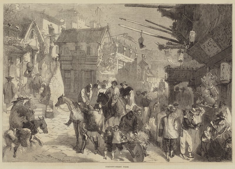 Nieuwsgierigheidstraat, Peking door Edmond Morin