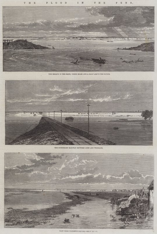 De Overstroming in de Fens door Edmund Morison Wimperis
