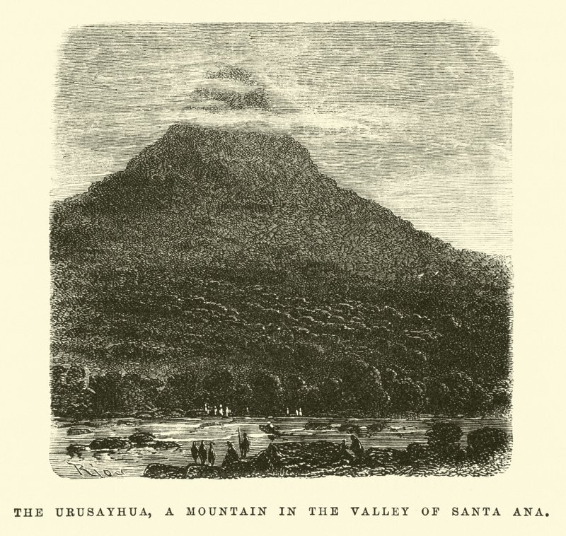 De Urusayhua, een berg in de vallei van Santa Ana door Edouard Riou
