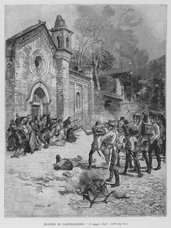 Bloedbad van Castelnuovo door Edouardo Matania