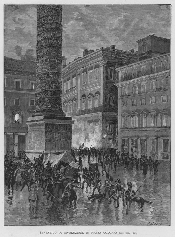 Tentativo Di Rivoluzione In Piazza Colonna door Edouardo Matania