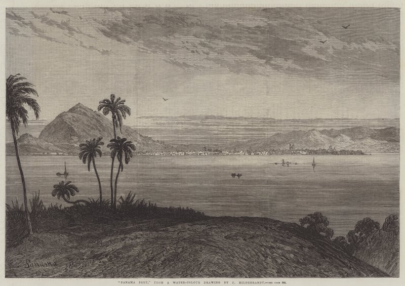 Haven van Panama door Eduard Hildebrandt