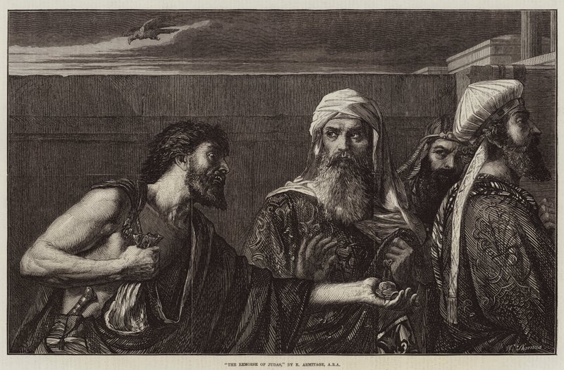 Het Berouw van Judas door Edward A. Armitage