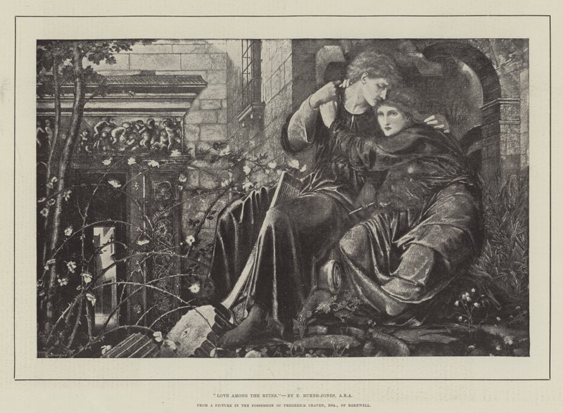 Liefde onder de Ruïnes door Edward Burne Jones