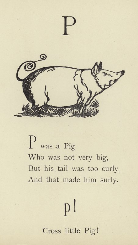 De letter P door Edward Lear