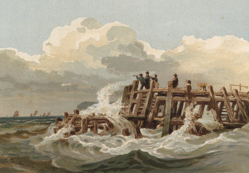 Oude pier, vissers op de uitkijk door Edward after Duncan