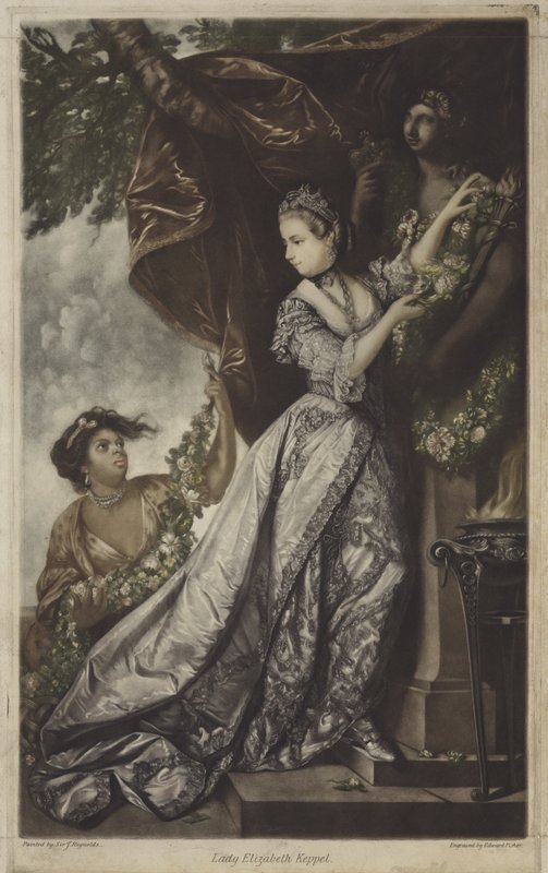Lady Elizabeth Keppel (gekleurde gravure) door Edward Fisher