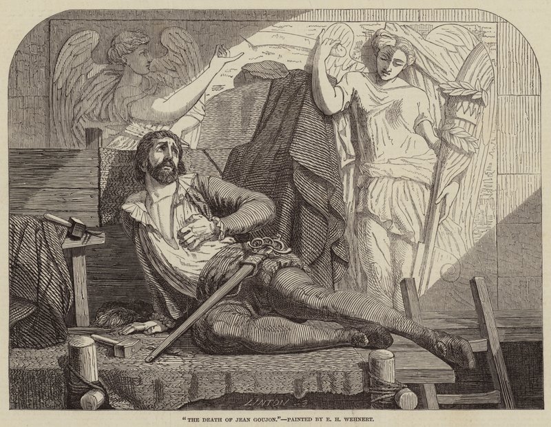 De dood van Jean Goujon door Edward Henry Wehnert