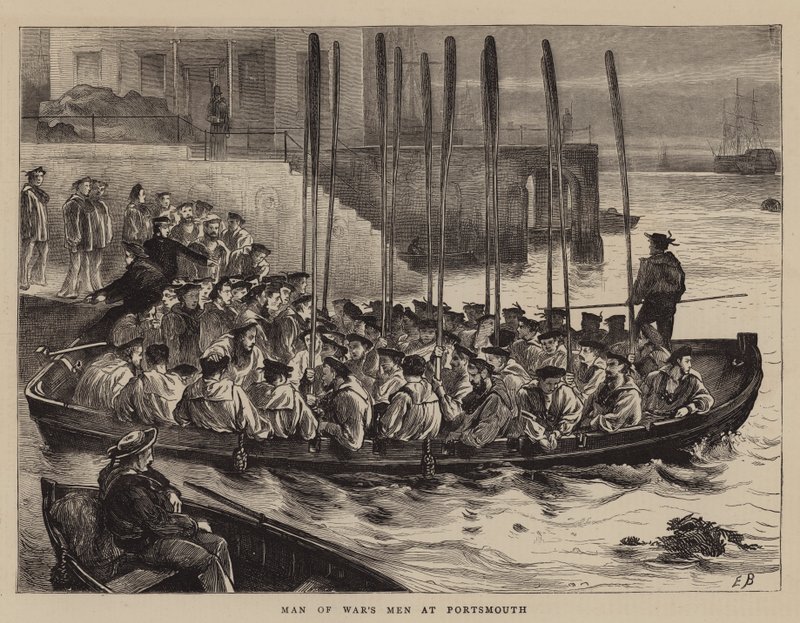 Oorlogsscheepsmannen in Portsmouth door Edwin Buckman