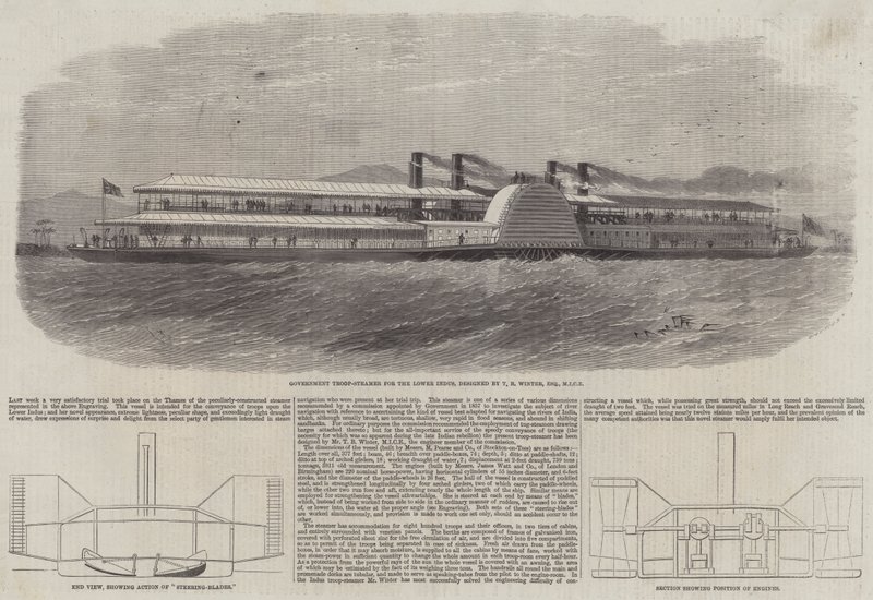 Overheids Troep Stoomboot voor de Beneden-Indus door Edwin Weedon