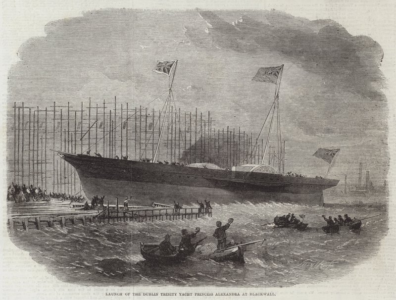 Lancering van de Dublin Trinity Yacht Princess Alexandra in Blackwall door Edwin Weedon