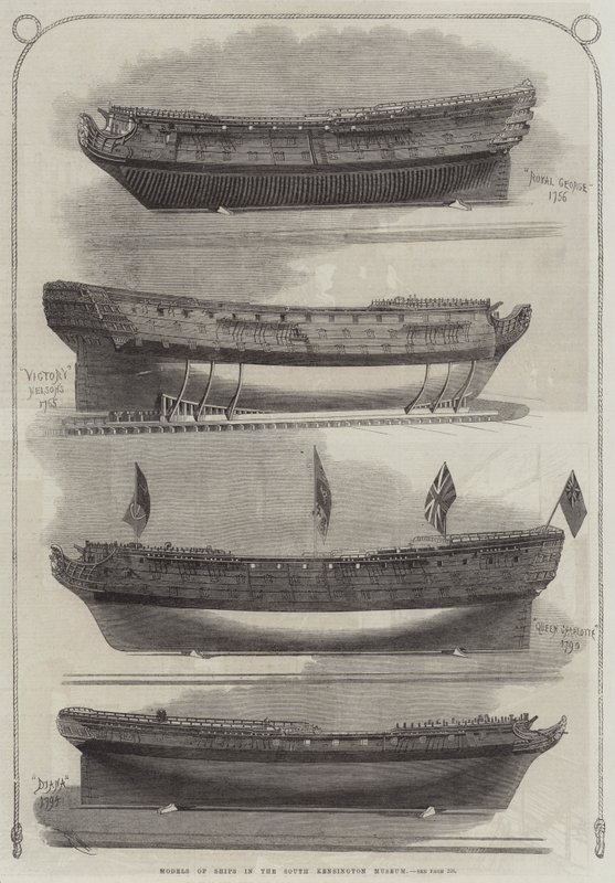 Modellen van schepen in het South Kensington Museum door Edwin Weedon