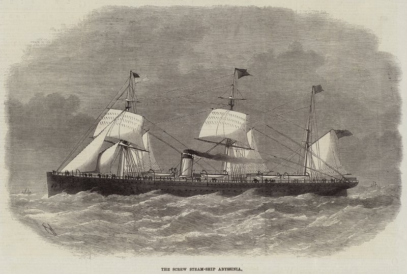 De schroefstoomboot Abyssinia door Edwin Weedon