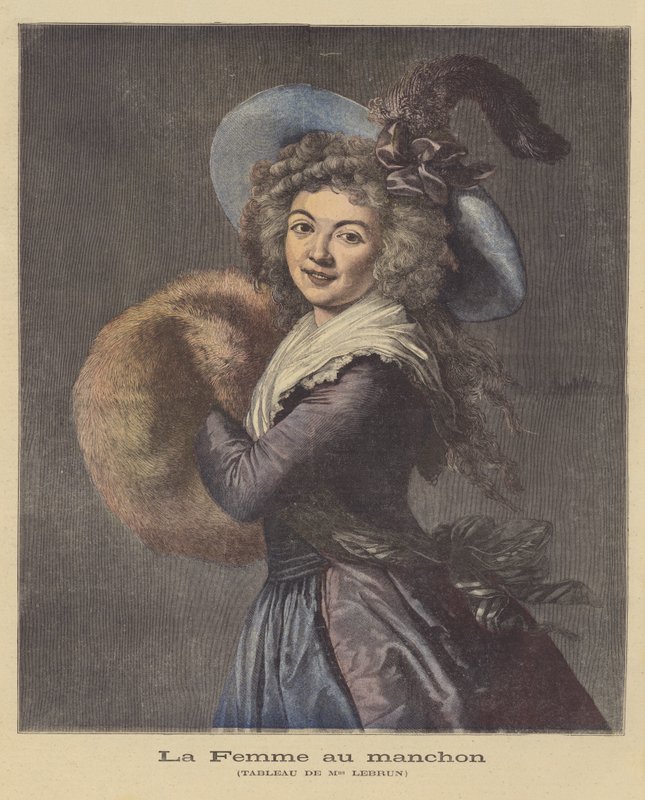 De dame met de mof door Elisabeth Louise Vigee Lebrun