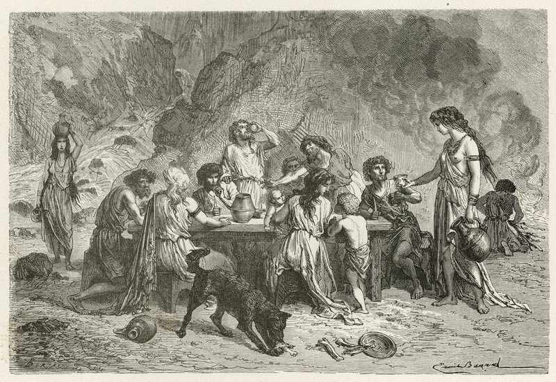 Een maaltijd in de Bronstijd door Emile Antoine Bayard