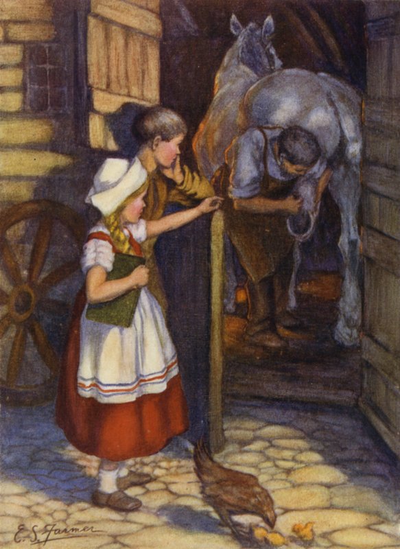 Evangeline en Gabriel bij de smidse door Emily Farmer