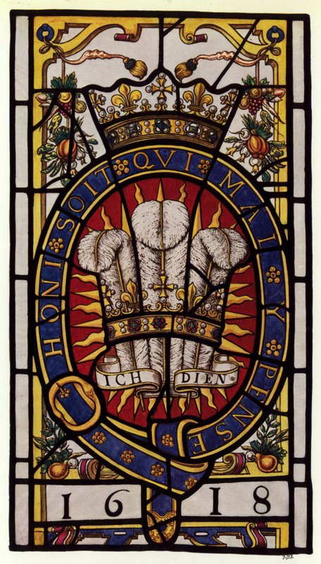 Holborn, Staple Inn, glazen badge van de Prins van Wales door English Photographer