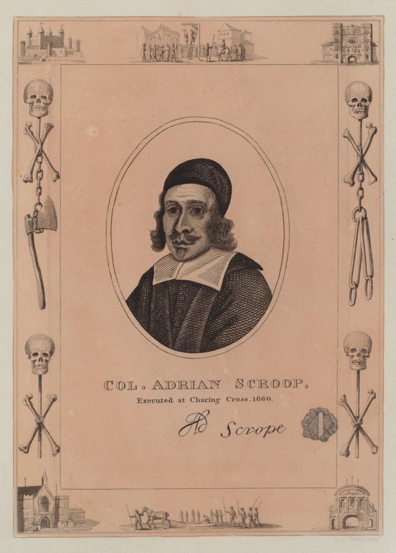 Kolonel Adrian Scroop, geëxecuteerd bij Charing Cross, 1660 door English School