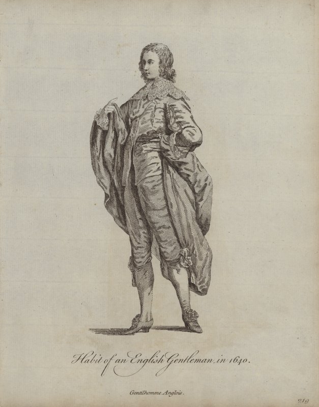 Kleding van een Engelse heer in 1640 door English School