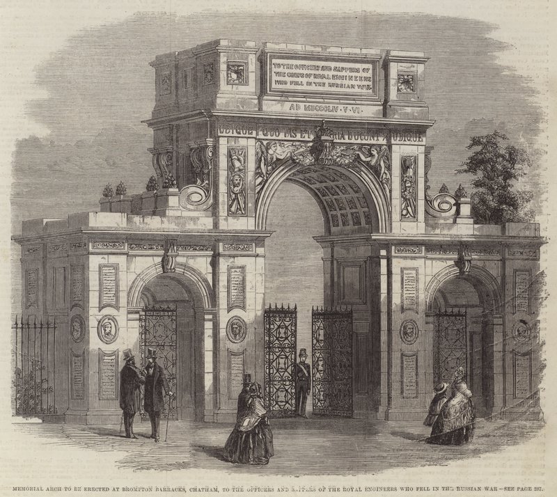 Gedenkboog te Brompton Barracks, Chatham, voor de Officieren en Sappeurs van de Royal Engineers die vielen in de Russische Oorlog door English School
