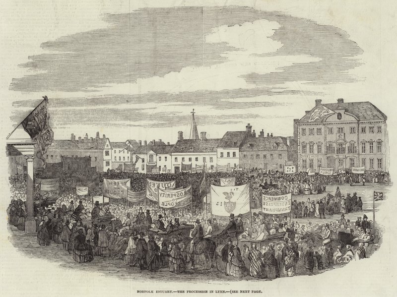 Norfolk Estuarium, de processie in Lynn door English School