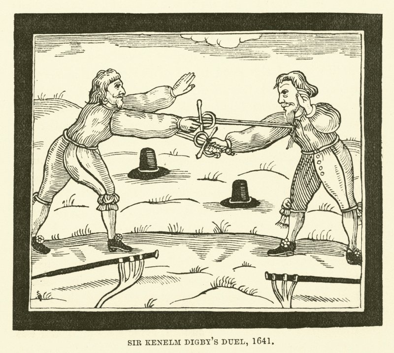 Het duel van Sir Kenelm Digby, 1641 door English School