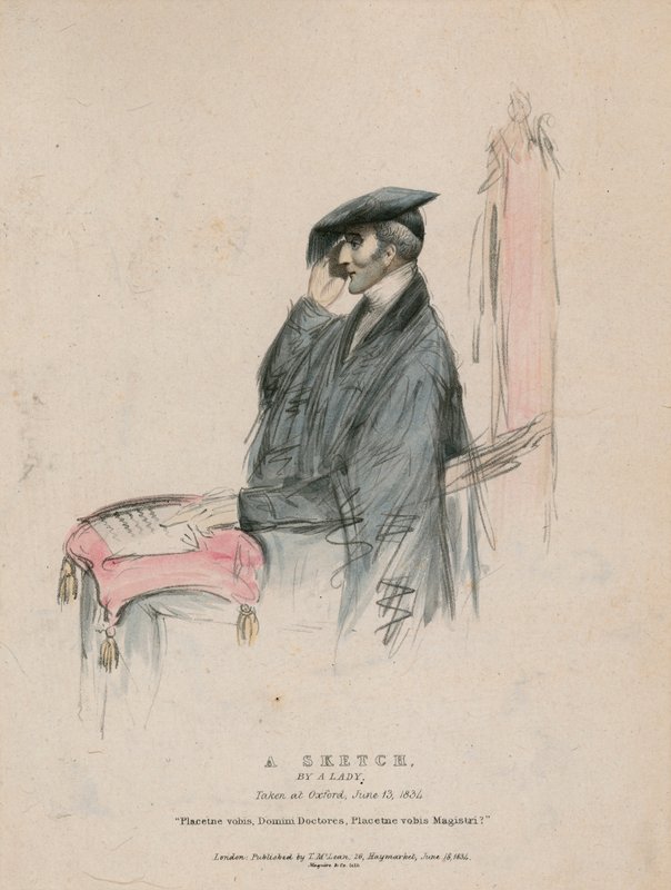 De hertog van Wellington, een schets door een dame, gemaakt in Oxford 13 juni 1834 door English School