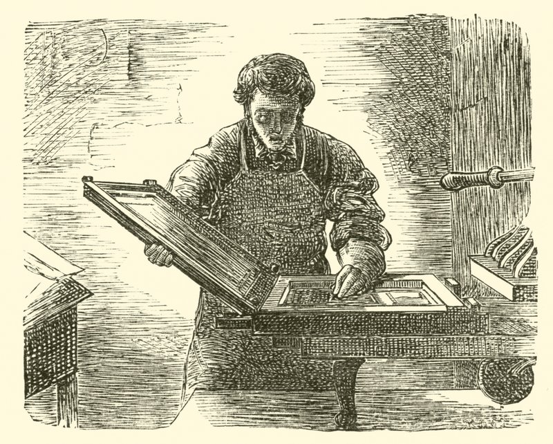 De Eerwaarde William Davy als zijn eigen drukker door English School