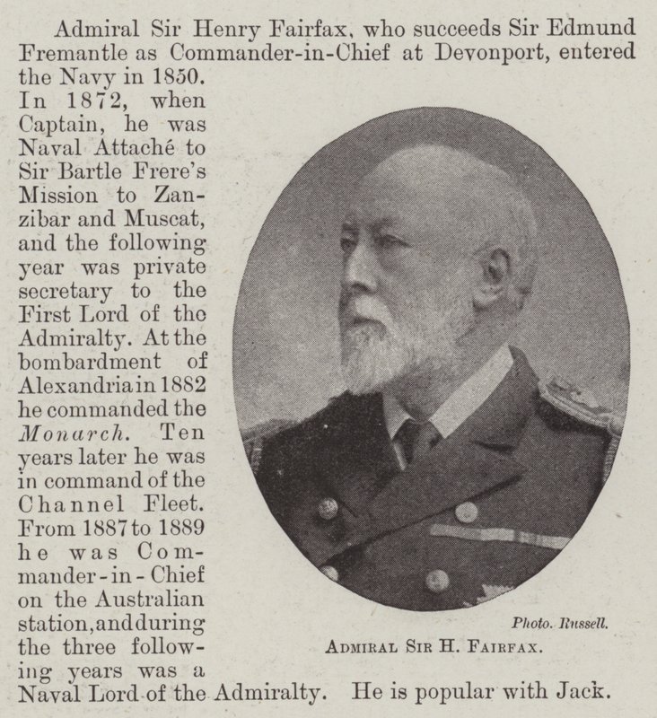 Admiraal Sir H Fairfax door English Photographer