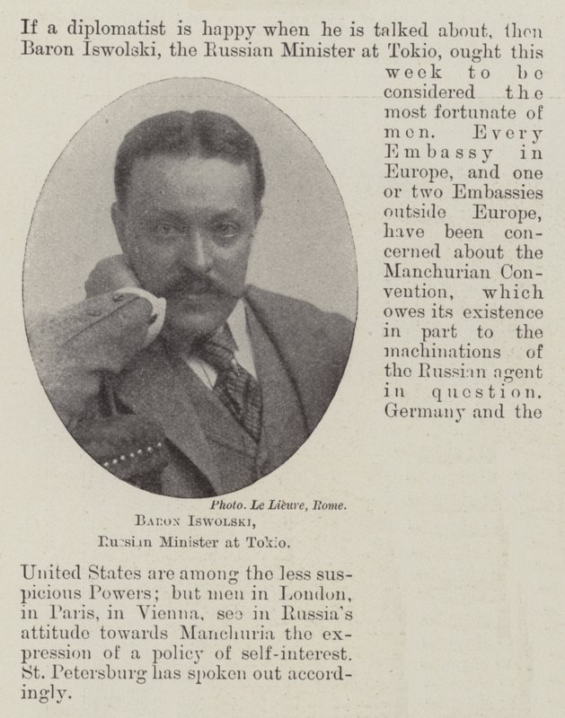 Baron Iswolski, Russische minister in Tokio door English Photographer