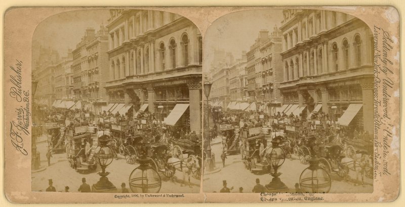 Cheapside, Londen; stereoscopisch beeld door English Photographer